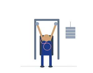 Illustration of Active adult doing military press